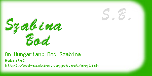 szabina bod business card